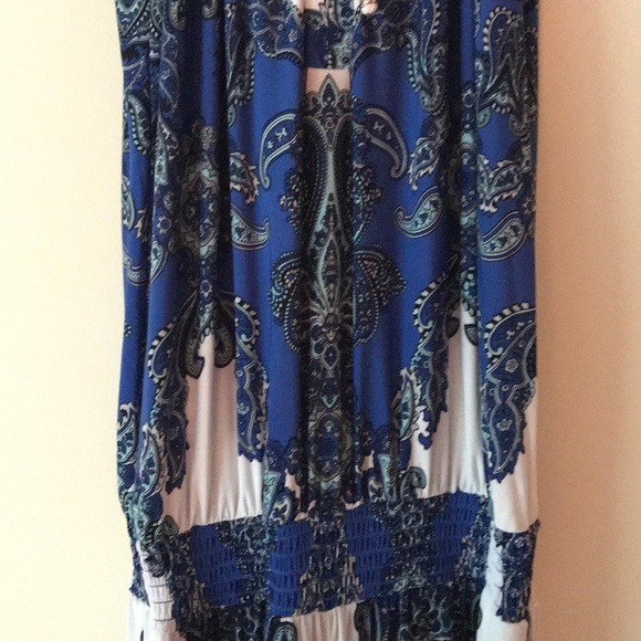 INC Blue + White Jumpsuit, Small - Picture 3 of 8